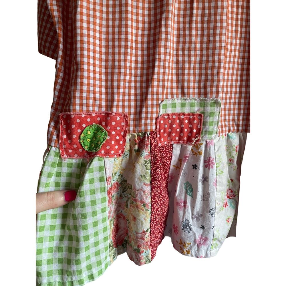 Handmade Gingham Ruffle Top Colorful Whimsy Size Large - Picture 6 of 8